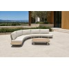 Curved Modular Aluminium Outdoor Sofa Set | Cream Cushion Round Garden Lounge for Villa Courtyard Hotel Terrace