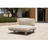 Curved Modular Aluminium Outdoor Sofa Set | Cream Cushion Round Garden Lounge for Villa Courtyard Hotel Terrace