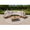 Curved Modular Aluminium Outdoor Sofa Set | Cream Cushion Round Garden Lounge for Villa Courtyard Hotel Terrace