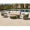 Rope Weave Aluminium Outdoor Sofa Set | 5-Piece Garden Lounge with Round Coffee Tables for Villa Terrace Hotel Poolside