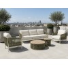 Rope Weave Aluminium Outdoor Sofa Set | 5-Piece Garden Lounge with Round Coffee Tables for Villa Terrace Hotel Poolside