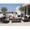 Aluminium Outdoor Sofa Set | 4-Piece Garden Lounge with Slatted Coffee Table for Villa Courtyard Hotel Terrace Rooftop