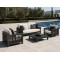 Aluminium Outdoor Sofa Set | 4-Piece Garden Lounge with Slatted Coffee Table for Villa Courtyard Hotel Terrace Rooftop