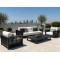 Aluminium Outdoor Sofa Set | 4-Piece Garden Lounge with Slatted Coffee Table for Villa Courtyard Hotel Terrace Rooftop