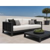 Aluminium Outdoor Sofa Set | 4-Piece Garden Lounge with Slatted Coffee Table for Villa Courtyard Hotel Terrace Rooftop