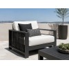 Aluminium Outdoor Sofa Set | 4-Piece Garden Lounge with Slatted Coffee Table for Villa Courtyard Hotel Terrace Rooftop