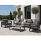 Aluminium Outdoor Sofa Set | 4-Piece Garden Lounge with Wood-Look Arms for Villa Patio Hotel Terrace Poolside