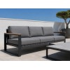 Aluminium Outdoor Sofa Set | 4-Piece Garden Lounge with Wood-Look Arms for Villa Patio Hotel Terrace Poolside