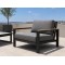 Aluminium Outdoor Sofa Set | 4-Piece Garden Lounge with Wood-Look Arms for Villa Patio Hotel Terrace Poolside