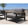 Aluminium Outdoor Sofa Set | 4-Piece Garden Lounge with Wood-Look Arms for Villa Patio Hotel Terrace Poolside