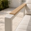 5-Piece Aluminium Outdoor Sofa Set | Three-Seater, Two Single Chairs, Wood-Top Coffee Table & Bench