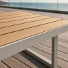 5-Piece Aluminium Outdoor Sofa Set | Three-Seater, Two Single Chairs, Wood-Top Coffee Table & Bench