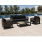 Aluminium Outdoor Sofa Set | 4-Piece Garden Lounge with Wood-Slat Panels for Villa Terrace Hotel Poolside