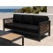 Aluminium Outdoor Sofa Set | 4-Piece Garden Lounge with Wood-Slat Panels for Villa Terrace Hotel Poolside