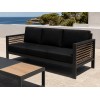Aluminium Outdoor Sofa Set | 4-Piece Garden Lounge with Wood-Slat Panels for Villa Terrace Hotel Poolside