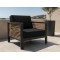 Aluminium Outdoor Sofa Set | 4-Piece Garden Lounge with Wood-Slat Panels for Villa Terrace Hotel Poolside