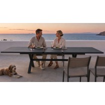 Aluminium Slat Extendable Outdoor Dining Table | 220 cm Extending to 280 cm, X-Frame Garden Table