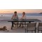 Aluminium Slat Extendable Outdoor Dining Table | 220 cm Extending to 280 cm, X-Frame Garden Table