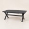 Aluminium Slat Extendable Outdoor Dining Table | 220 cm Extending to 280 cm, X-Frame Garden Table