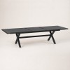Aluminium Slat Extendable Outdoor Dining Table | 220 cm Extending to 280 cm, X-Frame Garden Table