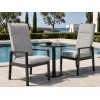 Outdoor Dining Armchair with Adjustable Back | Grey Fabric High-Back Patio Chair for Terrace Garden Hotel