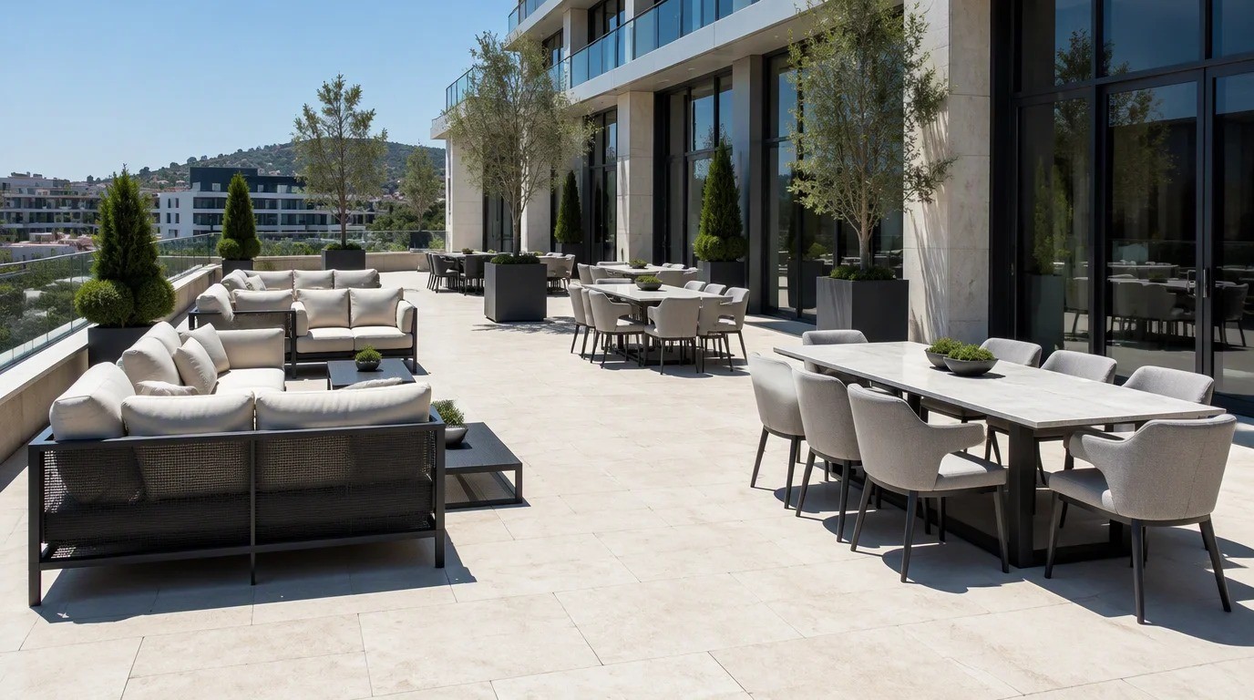 Commercial Outdoor Furniture for Hotel Terraces: Configuration and Loading Guide