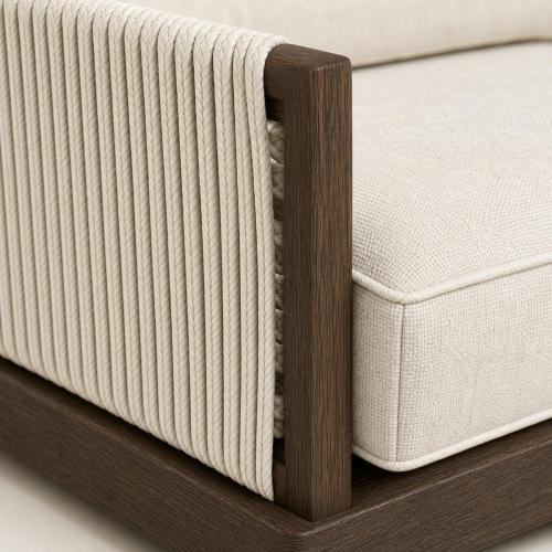 Aluminium Swivel Lounge Set | Three-Seater, Two Swivel Armchairs & Braided Stone-Top Coffee Table