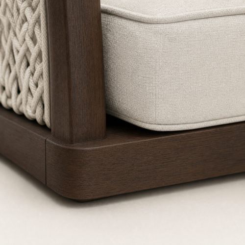 Aluminium Swivel Lounge Set | Three-Seater, Two Swivel Armchairs & Braided Stone-Top Coffee Table