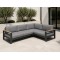 Aluminium Corner Sofa Set | 6-Piece Teak-Arm Outdoor Lounge with Half-Height Table for Villa Deck Hotel Terrace