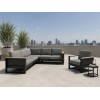 Aluminium Corner Sofa Set | 6-Piece Teak-Arm Outdoor Lounge with Half-Height Table for Villa Deck Hotel Terrace