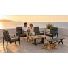Aluminium Five-Piece Outdoor Lounge Set | Three-Seater, Two Armchairs, Coffee Table & Slatted Bench