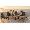 Aluminium Five-Piece Outdoor Lounge Set | Three-Seater, Two Armchairs, Coffee Table & Slatted Bench