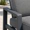 Aluminium Five-Piece Outdoor Lounge Set | Three-Seater, Two Armchairs, Coffee Table & Slatted Bench