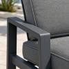 Aluminium Five-Piece Outdoor Lounge Set | Three-Seater, Two Armchairs, Coffee Table & Slatted Bench