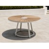120cm Round Outdoor Dining Table | Sunburst Slat Top Garden Table for Patio Terrace Hotel Restaurant