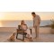 All-Aluminium Knock-Down Garden Armchair | Outdoor Dining Chair with Wood Slat Armrests