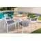 120cm Round Outdoor Dining Table | Sunburst Slat Top Garden Table for Patio Terrace Hotel Restaurant