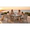 7-Piece Outdoor Dining Set | Aluminium PSPC Board Table with Six Rope Weave Chairs