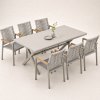 7-Piece Outdoor Dining Set | Aluminium PSPC Board Table with Six Rope Weave Chairs
