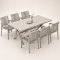 7-Piece Outdoor Dining Set | Aluminium PSPC Board Table with Six Rope Weave Chairs