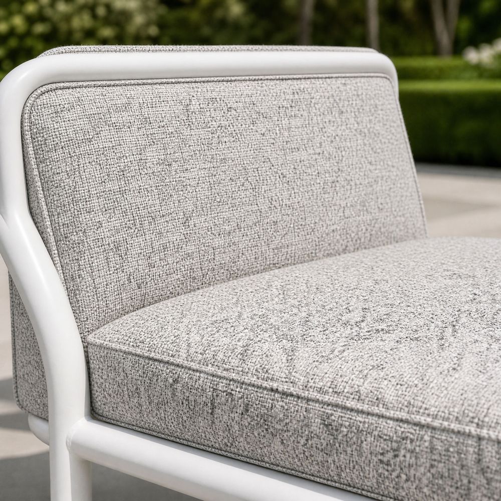 Speckled seat cushion and loose back pillow