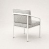 White Aluminium Round Tube Garden Armchair | Outdoor Dining Chair with Speckled Cushions