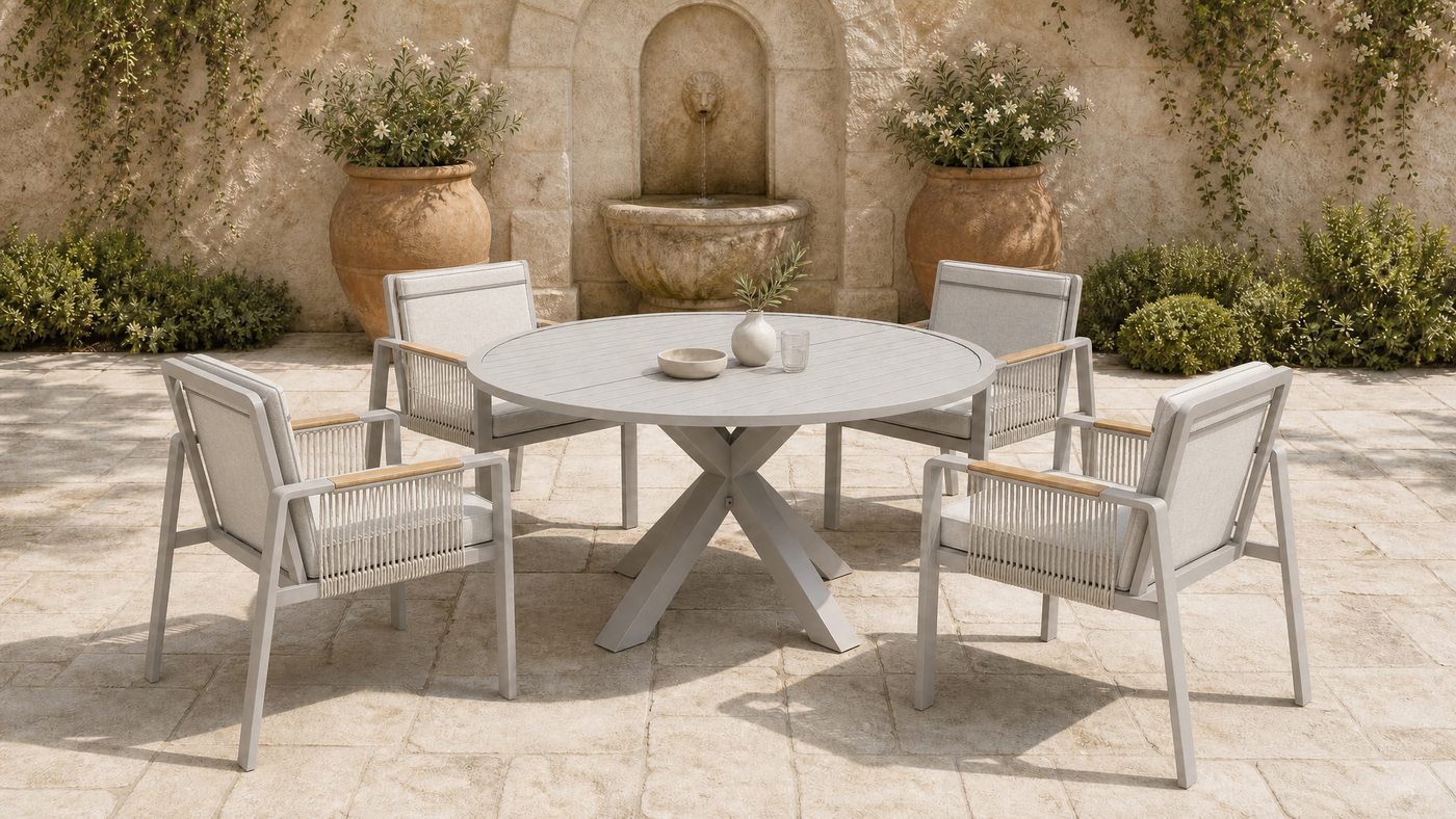 Centre hub table base with four splayed legs