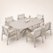 Round Extendable Outdoor Dining Set | Aluminium Slat Table with Four or Six Rope Weave Chairs