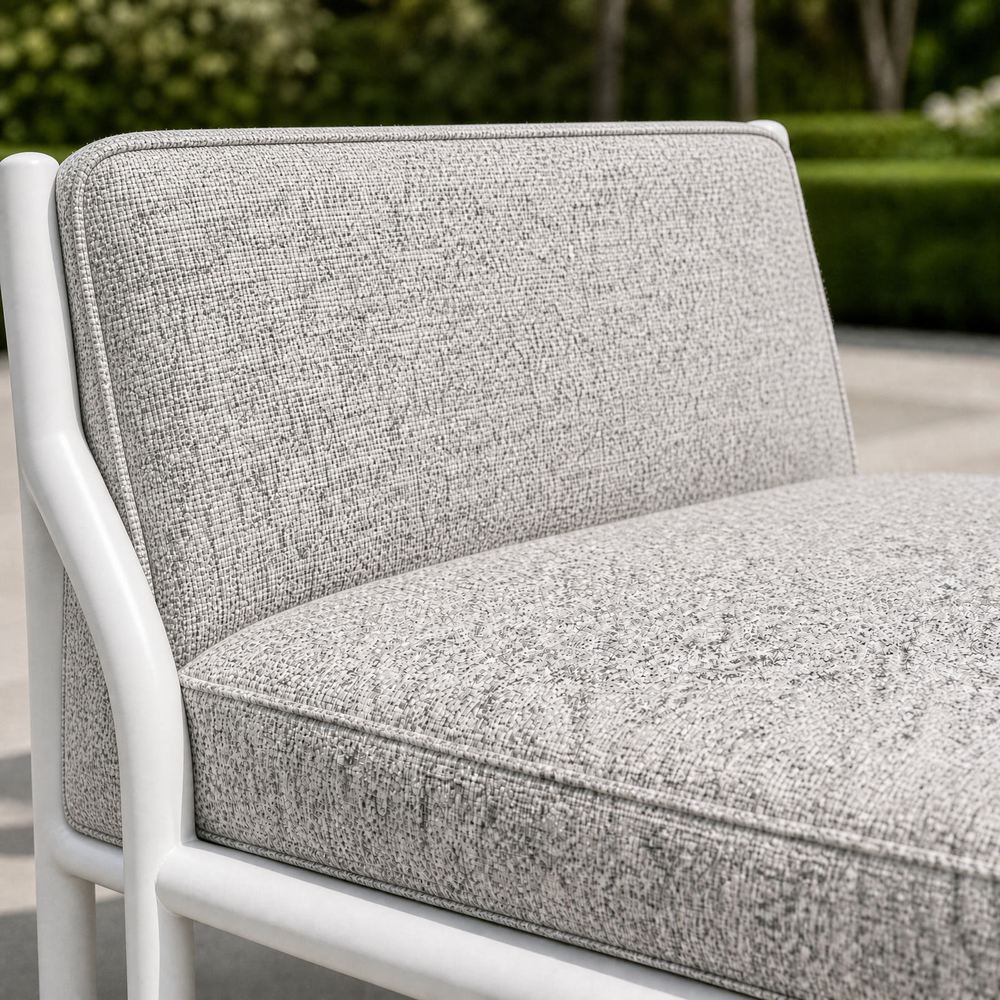 Speckled seat cushion and loose back pillow