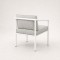 White Aluminium Round Tube Garden Armchair | Outdoor Dining Chair with Speckled Cushions