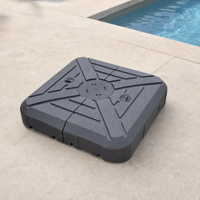 Should I fill an umbrella base with water or sand?