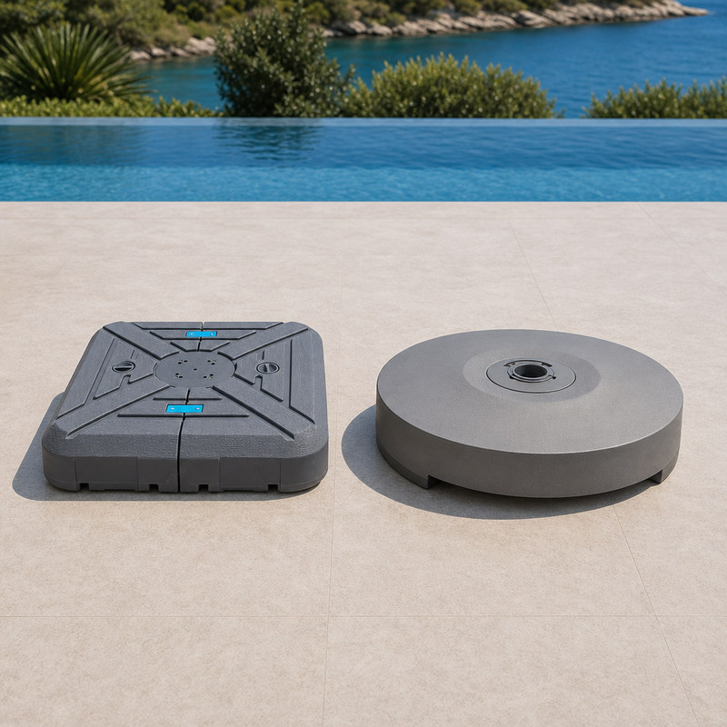 What is the difference between a fillable umbrella base and a solid one?