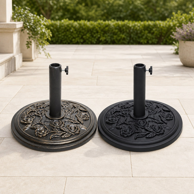 Can umbrella bases be supplied in a custom colour or with branding?