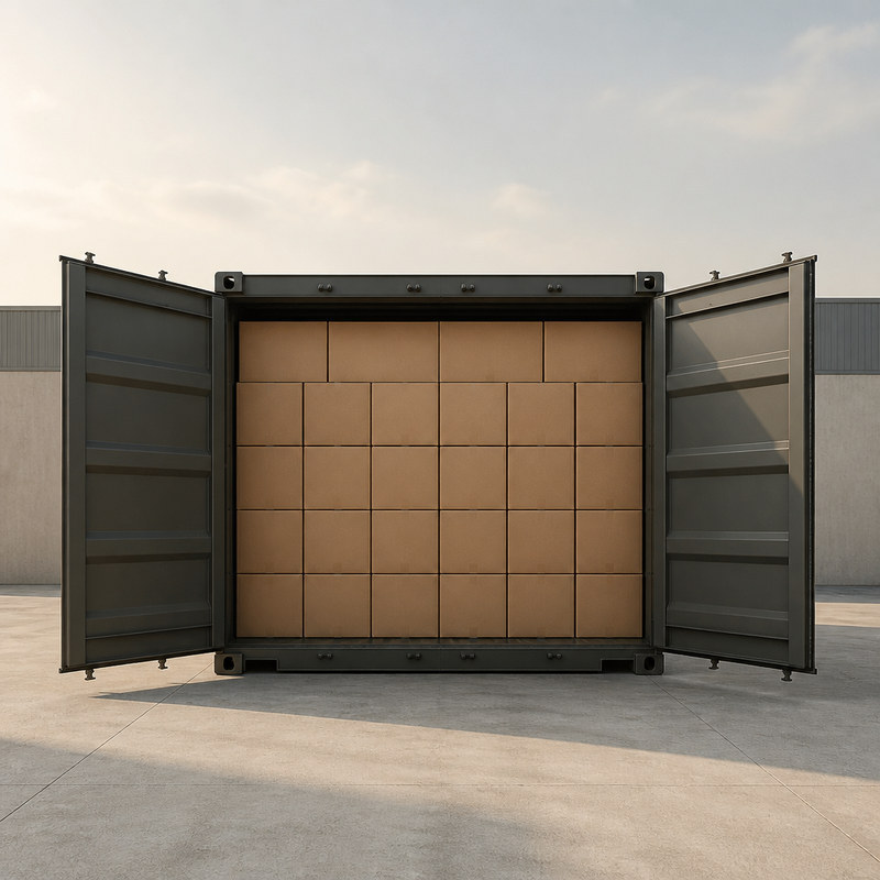 How many units fit in one 40HQ container?